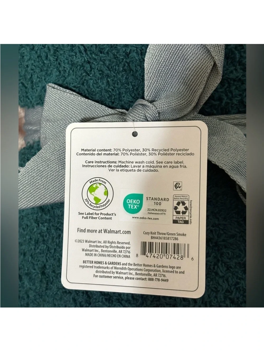 Better Homes & Gardens Cozy Knit Throw, Emerald, 50